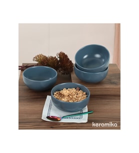 Mat Mavi Bulut Çorba Kasesi Seti, 12 cm, 6'lı