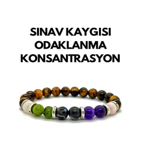 Nelleovana Doğaltaş - Sınav Kaygısı Bileklik - Odaklanma Bileklik - Konsantrasyon Bileklik - Unisex