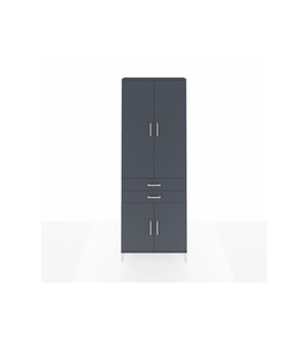 Arges Dolap 5 Raflı 2 Çekmeceli 4 Kapaklı 88x30x243 Antrasit-Antrasit