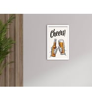 BK Home Cheers Tasarımlı Dekoratif Ahşap Beyaz Çerçeveli Tablo-1