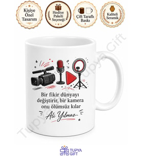 YouTuber Hediyesi Kişiye Özel Baskılı Kupa Bardak İçerik Üretici Hediye