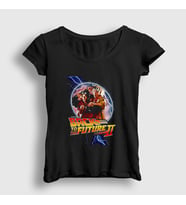 Presmono Kadın Siyah Clock Film Geleceğe Dönüş Back To The Future T-Shirt 242952tt