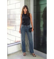 Kadın Straight Fit Düz Kesim %100 Pamuk Jean Pantolon (Mavi)