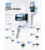 3 Eksen Telefon Sabitleyici Canlı Yayın Vlog Mobil Video Çekimi İçin Profesyonel Gimbal
