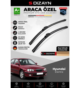 S-Dizayn Hyundai Elantra Ön Cam Silecek Seti 2000-2006 Premium Araca Özel 50-45 Cm A+ Kalite