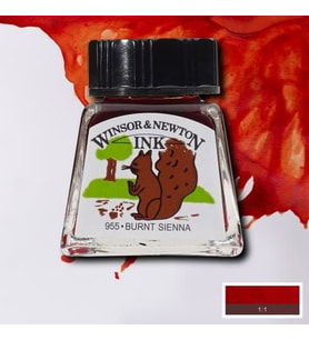 Winsor & Newton Drawing Ink Çizim Mürekkebi 074 Burnt Sienna 