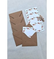 15 Adet Kraft Zarf ve Mandallı  Autumn Kart - Hediye Paketleme Kartı   - Not Kartı 1.Hamur