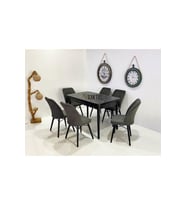 6 Kişilik Açılır Masa Sandalye Mutfak Salon Yemek Masası Takımı