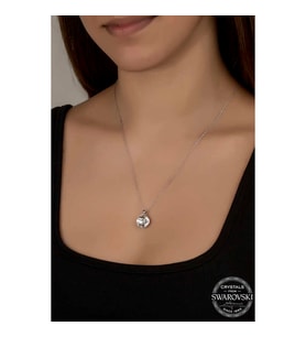 Swarovski Crystal Taşlı Gümüş Kadın Kolye