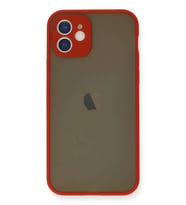 iPhone 12 Mini Kılıf Montreal Silikon Kapak - Kırmızı
