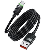 Usb-A To Usb-C 6A Siyah Sarilabilir Manyetik Kablo