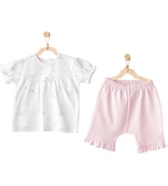 Andywawa Ac25631 Cuddly Bunny Bear 2'li Bebe Takım Pink