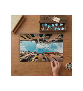 İtalya - Venedik Dar Sokaklar Tasarımı 240 parça Ahşap Puzzle Ahşap Kutuda MP00065