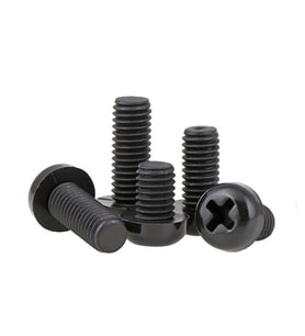 M5 x12mm Plastik Civata Vida SiYAH x 5 adet  (rf003)