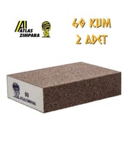 Atlas Sünger Zımpara - Kalın 4 Taraflı - 60 Kum - 2 Adet (Siyah-Sarı)
