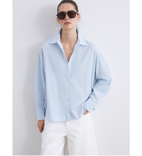 LCW Vision Mavi Oversize Kadın Gömlek