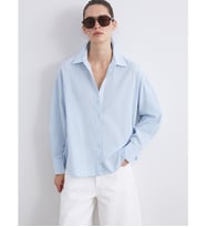 LCW Vision Mavi Oversize Kadın Gömlek