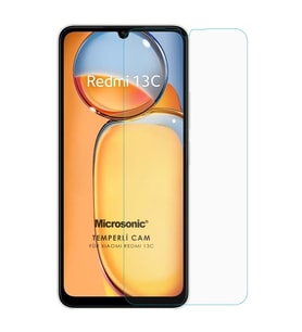 Microsonic Xiaomi Redmi 13C Tempered Glass Cam Ekran Koruyucu