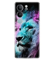 Vivo V29 Kılıf Silikon Desen Özel Seri Pink Blue Leon 1603