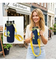 ﻿Woodycord El Yapımı Tweety Kot Matara Termos Kılıfı Kulplu Model Quencher Pipetli 1,18 (Çok Renkli)