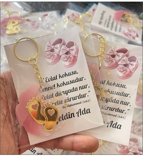 Kartlı Epoksi Anahtarlık yeni Doğan /yaş Günü /doğum Günü 20 adet