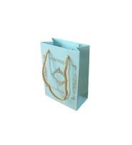 Karton Hediye Çantası Saray Desenli Gold Yaldızlı 12X17 (25 Adet)  Mavi
