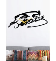 Gowpenart Atatürk Bakış ve İmza Siyah Metal Duvar Saati / Ev & Ofis Saati / Hediye Saat - 1,5 mm Kalınlık