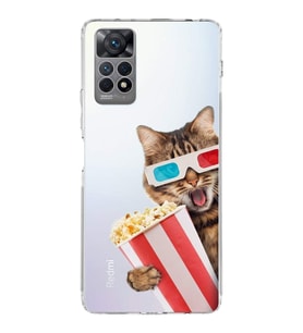 PrintiFy Xiaomi Redmi Note 11 Pro 5G ile Uyumlu 1mm Slim Fit Kedi 1 050b Baskılı Şeffaf  Kılıf
