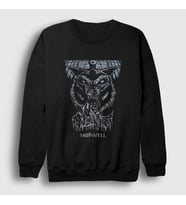 Presmono Unisex Siyah Wolf Moonspell Sweatshirt 166099tt