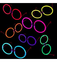 Glow Stick Parti Gözlüğü Glow Partisi Yuvarlak Şekilli Fosforlu Gözlük 6 Adet
