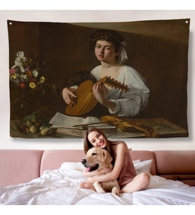 Caravaggio - Latva Çalan Kadın Duvar Örtüsü-7143