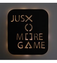 Lucenda Led Işıklı Just More Game Dekoratif Tablo Oyun Odası Duvar Dekorlu Gece Lambası (Sarı)