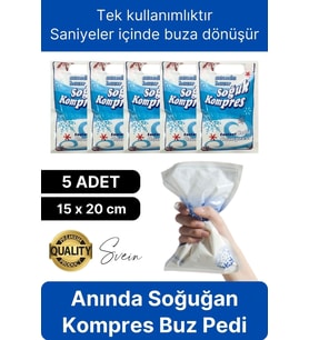 5 Adet Tek Kullanımlık Anında Hazır Soğuk Kompres Ped Buz Torbası Acil İlk Yardım Paketi Terapi