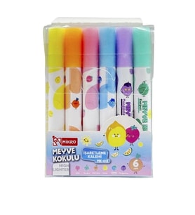 MİKRO MK-612 MEYVE KOKULU 6'LI SET FOSFORLU KALEM