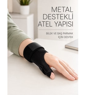 De Quervain El Bilekliği Başparmak ve Bilek Destekli Metal Atel