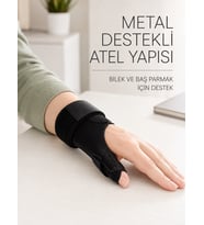 De Quervain El Bilekliği Başparmak ve Bilek Destekli Metal Atel