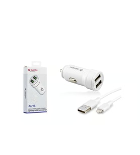 GENAX GNX016 LIGHTNING 2USB ARAÇ ŞARJ SET 3.2A 15W