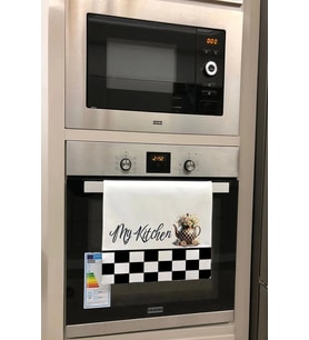 Valerine Life My Kitchen Dama Çiçek Desenli Mutfak Kurulama Beyaz El Havlusu %100 Pamuklu 35x50cm