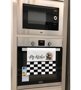 Valerine Life My Kitchen Dama Çiçek Desenli Mutfak Kurulama Beyaz El Havlusu %100 Pamuklu 35x50cm