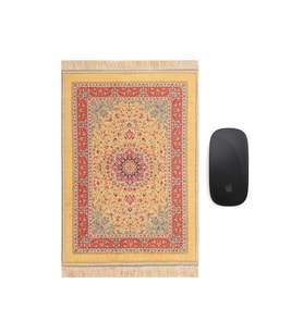 Bursa İpek Sarı Dekoratif Küçük Halı Mousepad