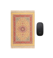 Bursa İpek Sarı Dekoratif Küçük Halı Mousepad