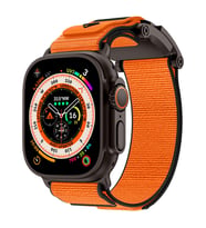 Lexroo Watch 10 46mm KRD-154 Naylon Kumaş Hasır Örgülü Kordon - Siyah-Turuncu