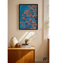 Van Gogh Badem Çiçeği, Siyah Çerçeveli Duvar Tablosu - Modern Ev Dekorasyonu
