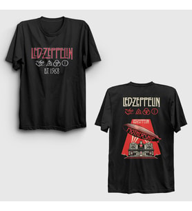 Presmono Unisex Siyah Mothership V2 Led Zeppelin Sırt Baskılı T-Shirt 517487tt
