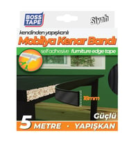 Mobilya Kenar Bandı Kendinden Yapışkanlı 18 mm 5 Metre Siyah