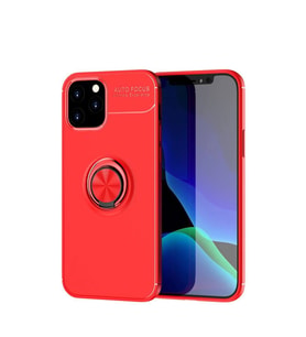Apple İphone 12 Kılıf Range Yüzüklü Silikon - Kırmızı