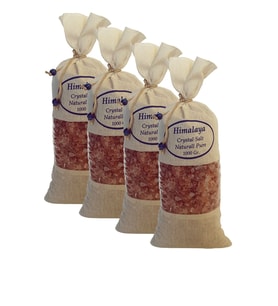 Himalaya Tuzu 4 Kg. Bez Torbada (1kg.x4ad.) Iri Taneli Pembe Renk Himalaya Orijinal Tuz