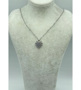 Çelik Silver Taşlı Kalp Kolye - 25-ctr205