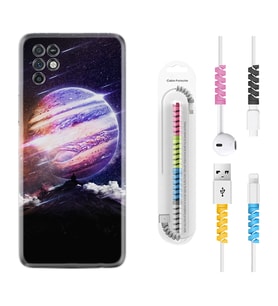 INFINIX Note 11 Pro Note 10 Hot 9 Play Kılıf Kablo Koruma Spiral Silikon Super Planet 1797
