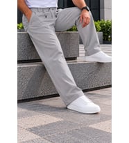 Erkek Battal Beden Diagonal Kumaş Jogger Pantolon